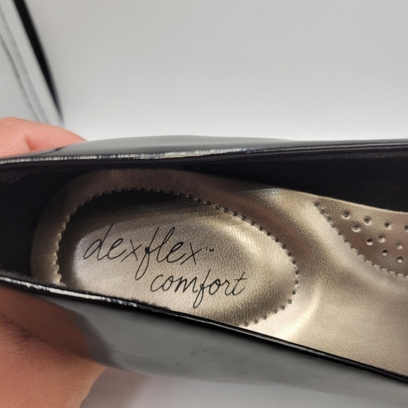 Dexflex Comfort Black Patent Leather Pumps Heels Sz 9 - Picture 9 of 11